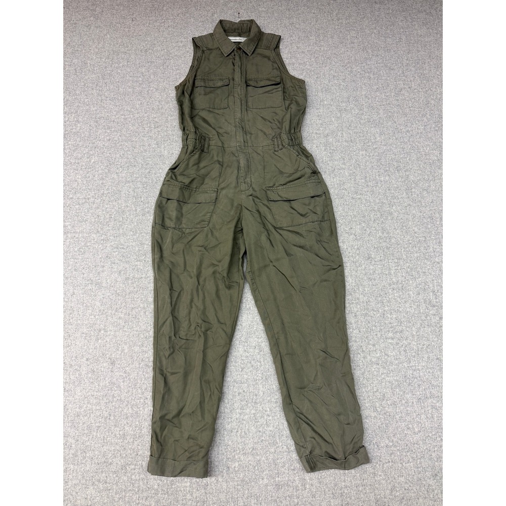 Abercrombie & Fitch Utility Jumpsuit XSP Olive Green Sleeveless Cargo Petite